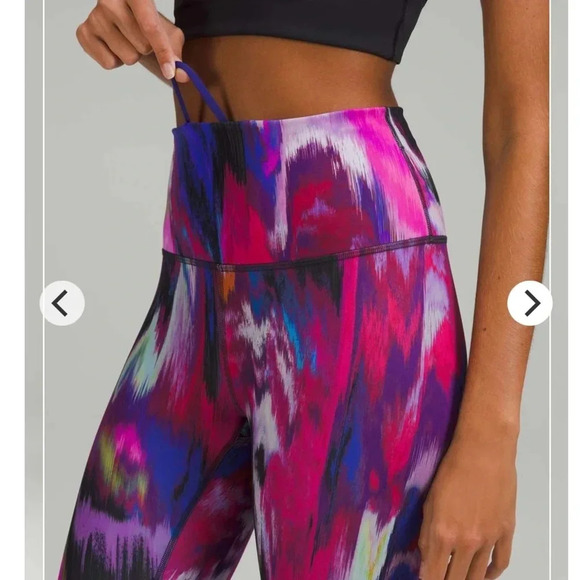 NWT!! Lululemon Wunder Train High-Rise Crop 23" - Digital Current Pink Multi - 2 - Picture 5 of 9